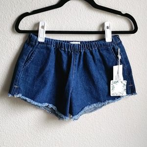 Chelsea & Violet Girls Fringe Hem Jean Shorts